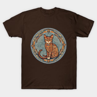 rug oriental pattern inspired cat motifs design T-Shirt